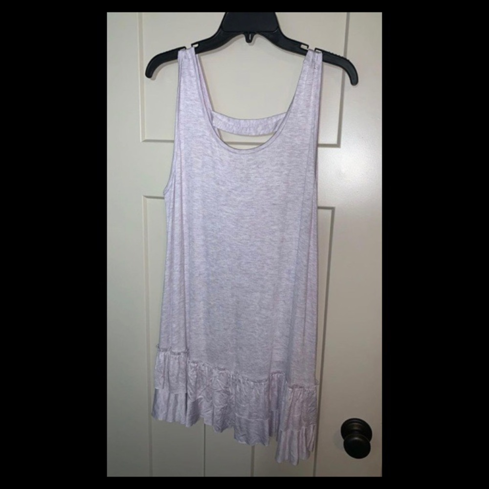 Long, pink, dressy tank top.